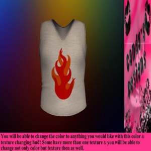 ~CD~ Mens Sleeveless Flame Shirt
